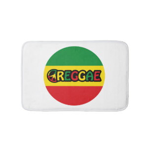 Reggae design with reggae flag colours bath mat