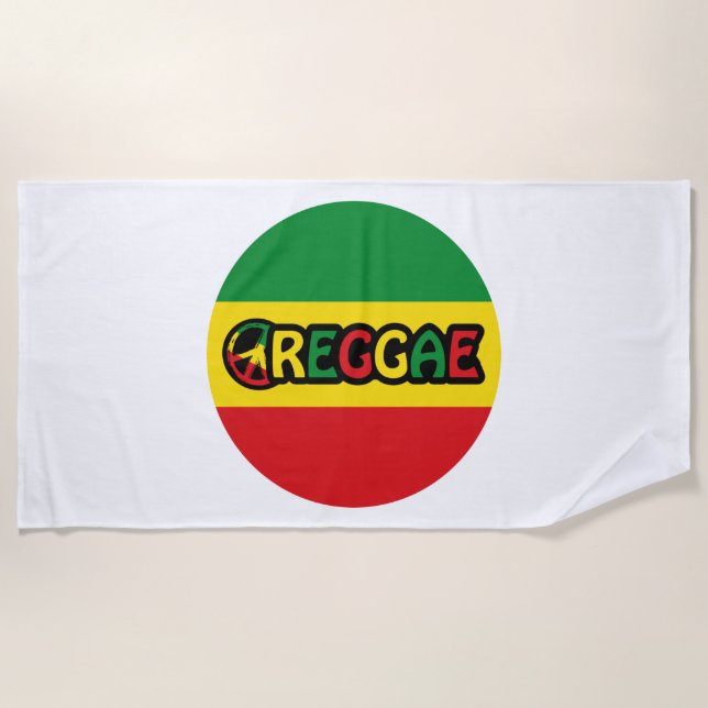 Reggae design with reggae flag colours beach towel (Front)