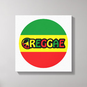 Reggae design with reggae flag colours canvas print