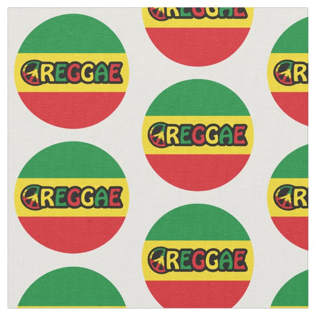 Reggae design with reggae flag colours fabric (Close Up)