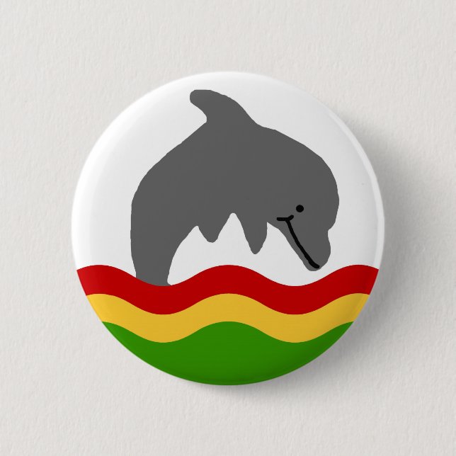 Reggae dolphin button (Front)