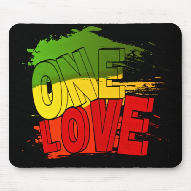 Reggae flag, One Love, Rasta Mouse Pad (Front)