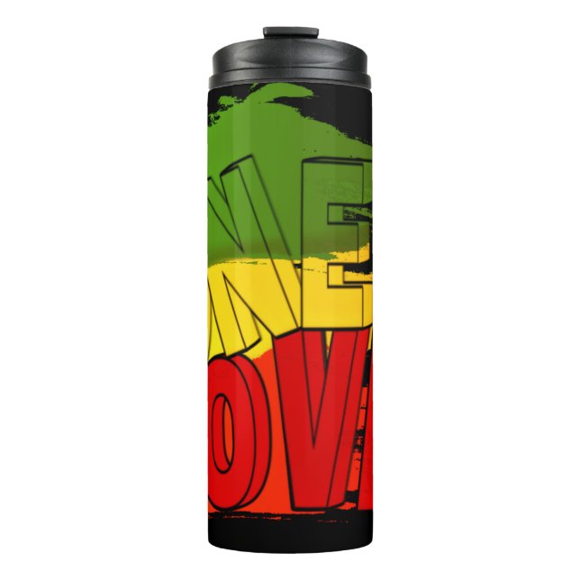 Reggae flag, One Love, Rasta Thermal Tumbler (Front)