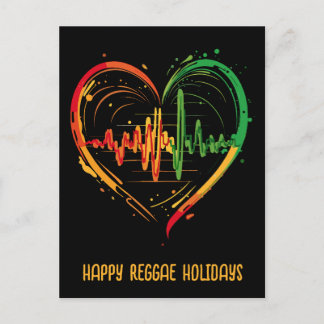 Reggae Heart Beat Customisable Holiday Postcard