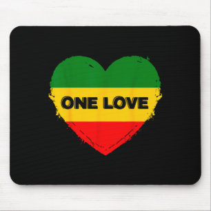 Reggae Heart One Love Rasta Reggae Music Rastafari Mouse Pad