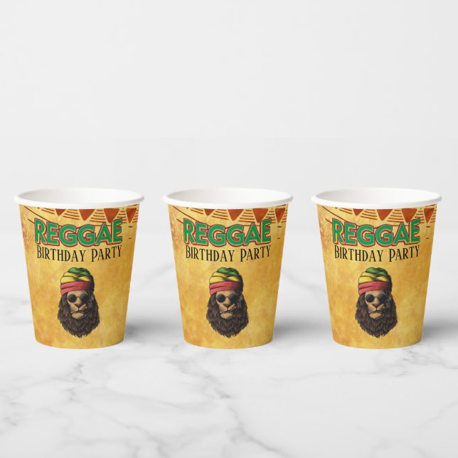 Reggae Jamaican African Birthday Party  Paper Cups (Multi)