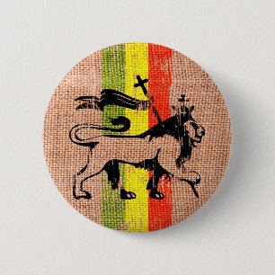 Reggae lion king 6 cm round badge