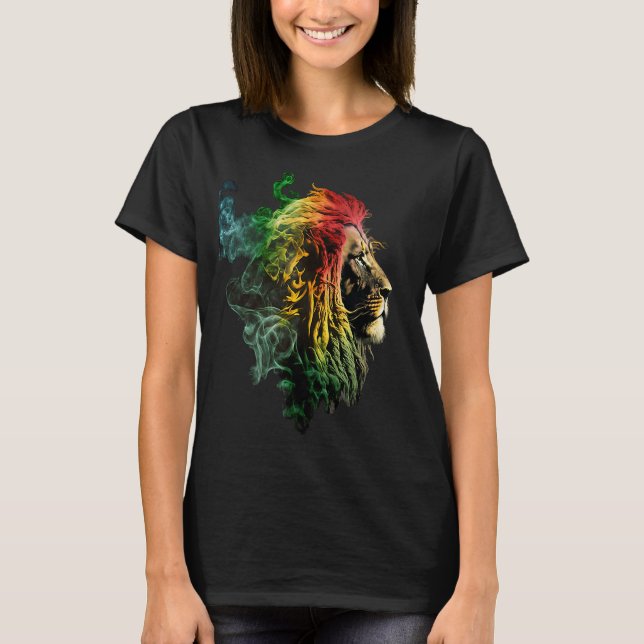 Reggae Lion Rastafari Music Freedom Zion Jamaica   T-Shirt (Front)