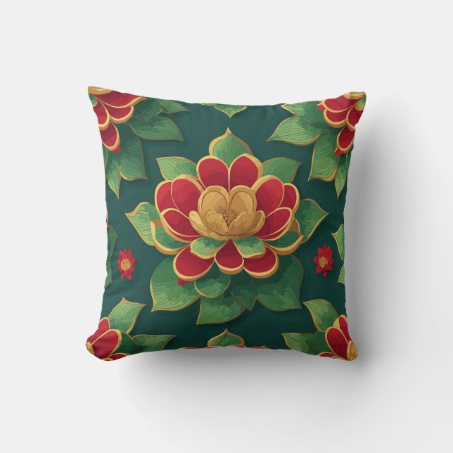 Reggae Lotus Flower Cushion (Front)