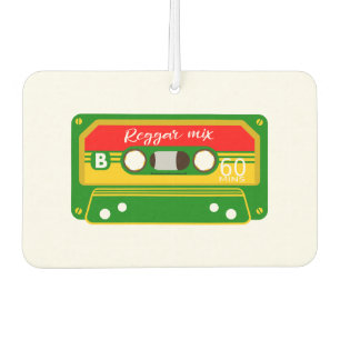 Reggae mix tape cassette 80's car air freshener
