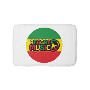 Reggae Music design with rastafari style and colou Bath Mat
