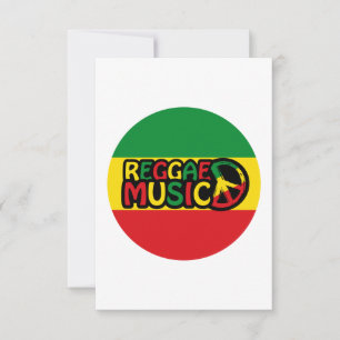 Reggae Music design with rastafari style and colou Card