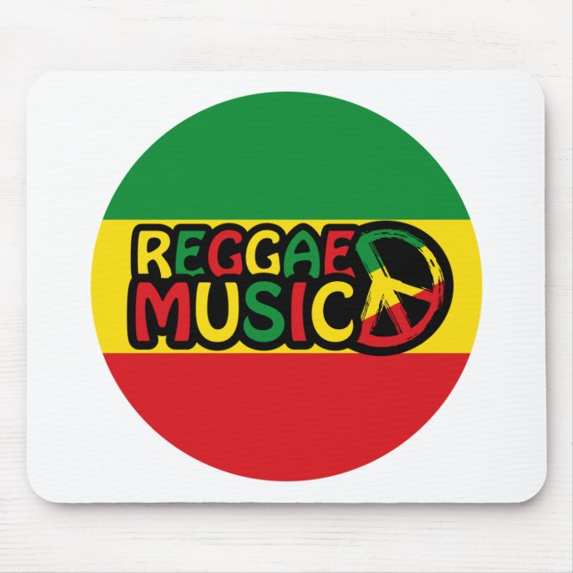 Reggae Music design with rastafari style and colou Mouse Pad (Front)