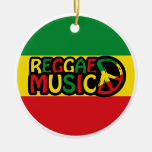 Reggae Music design with rastafari style, Reggae Ceramic Tree Decoration