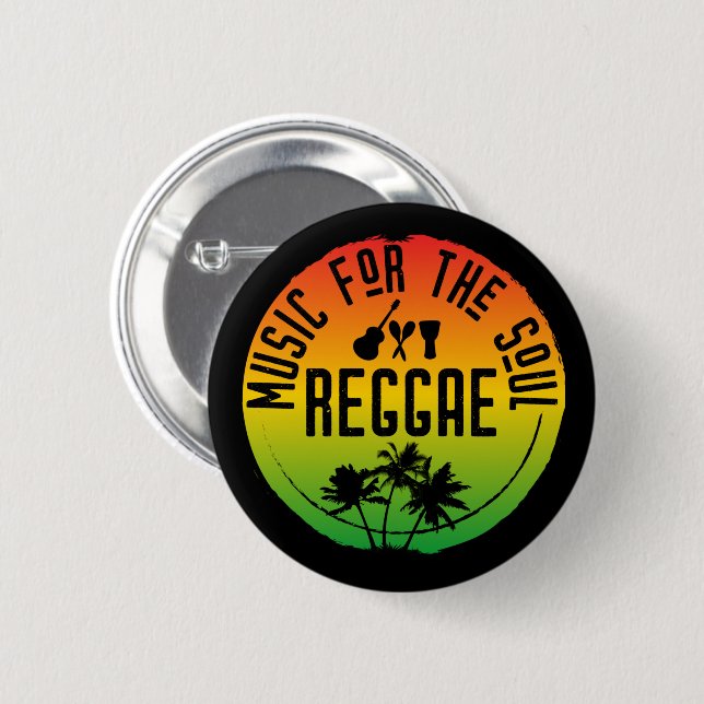 Reggae Music for the Soul Reggae Lover 6 Cm Round Badge (Front & Back)