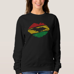 Reggae Music Jamaica Kissing Lips Flag Rastafari R Sweatshirt