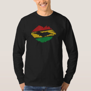 Reggae Music Jamaica Kissing Lips Flag Rastafari R T-Shirt