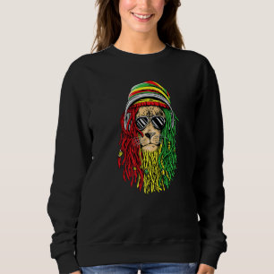 Reggae Music  Jamaican Lion Rasta Lion Of Rastafar Sweatshirt