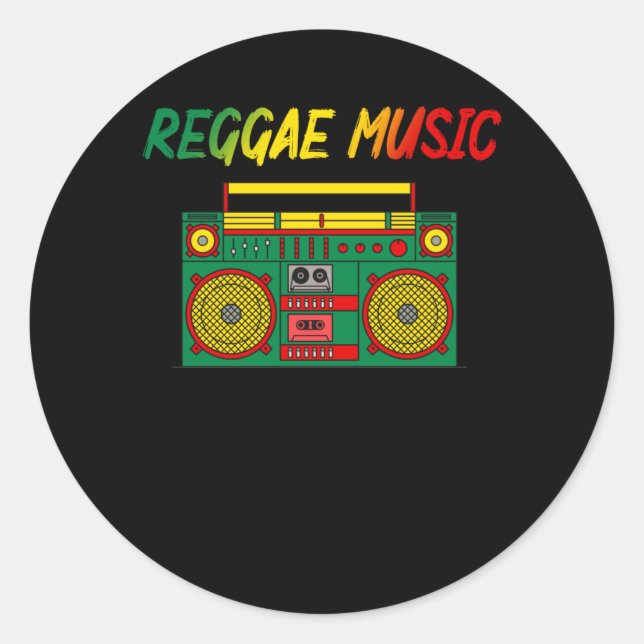 Reggae Music Lover Colourful Jamaica Cassette Radi Classic Round Sticker (Front)