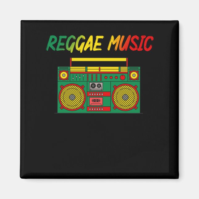 Reggae Music Lover Colourful Jamaica Cassette Radi Magnet (Front)
