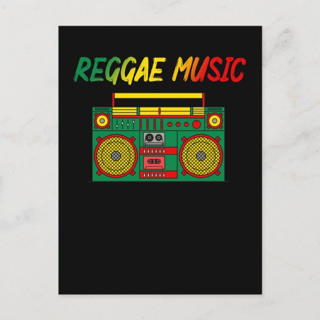 Reggae Music Lover Colourful Jamaica Cassette Radi Postcard (Front)