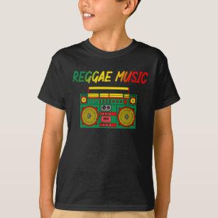 Reggae Music Lover Colourful Jamaica Cassette Radi T-Shirt