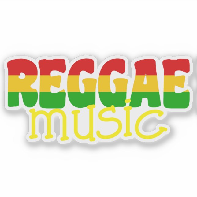 Reggae Music Rasta Coloured Typographic (Front)