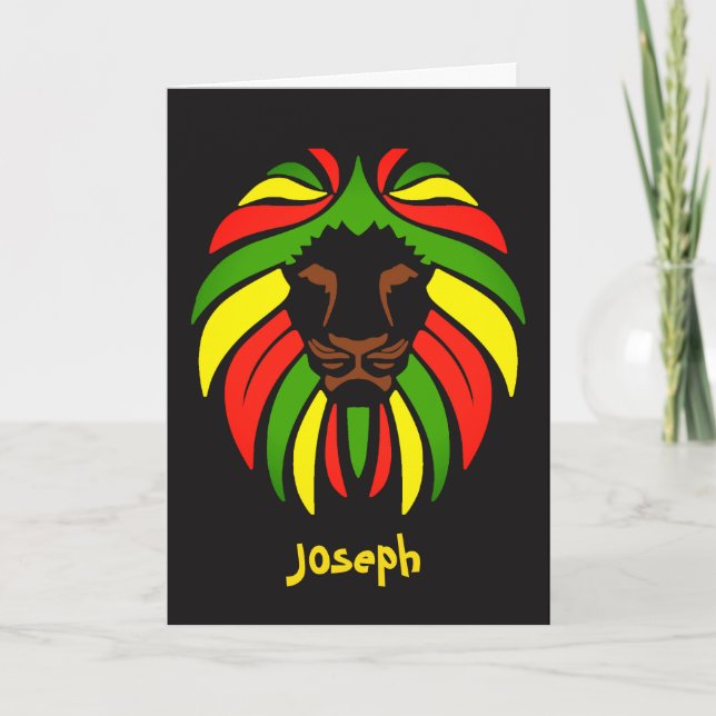 Reggae Music Rasta Colours Custom Name Birthday  Card (Front)