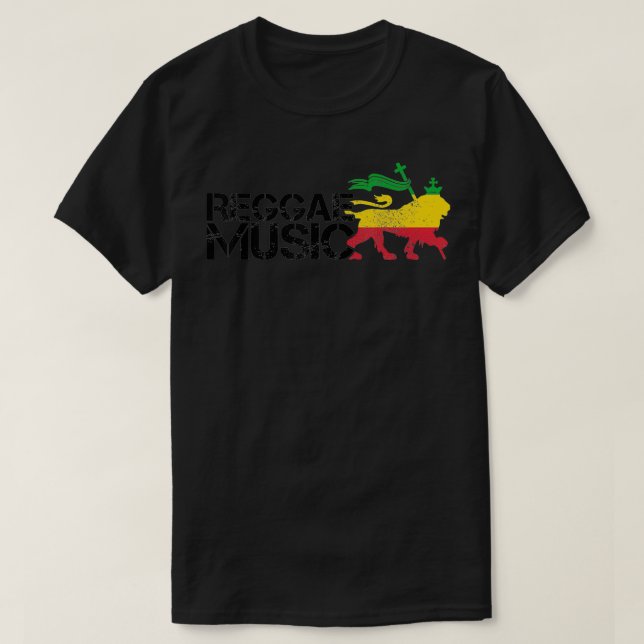 Reggae Music Rastafari Lion Of Judah Jamaica Rasta T-Shirt (Design Front)