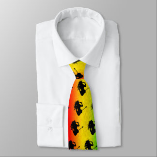 Reggae Music Rastaman Guitar Rasta Neck Tie