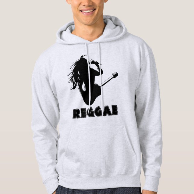 Reggae Music Rastaman Guitar Silhouette Custom Hoodie (Front)