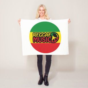 Reggae Music, reggae art with peace symbol Fleece Blanket