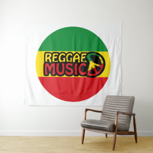 Reggae Music, reggae art with peace symbol Tapestry