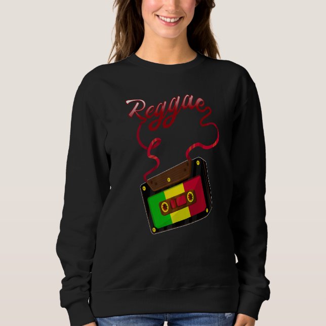 Reggae Music Retro Cassette Tape Jamaica Rasta Reg Sweatshirt (Front)