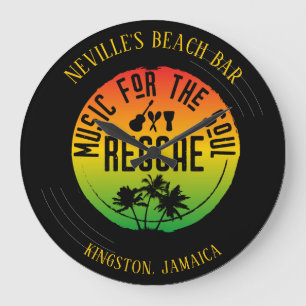 Reggae Music Vinyl Record Large Clock