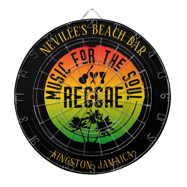 Reggae Music Vinyl Record Sports Bar Dartboard (Front)