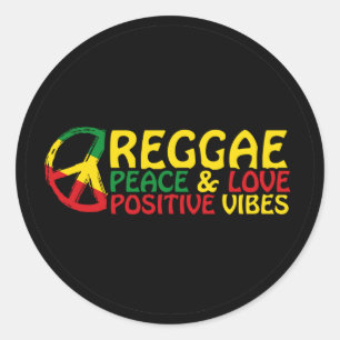 Reggae Music with positive quotes Classic Round Sticker
