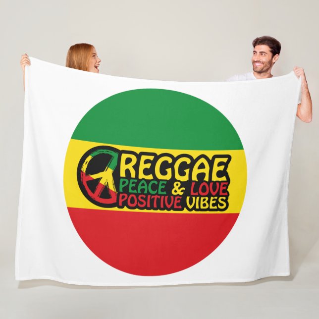 Reggae Music with positive quotes Fleece Blanket (In Situ)