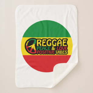 Reggae Music with positive quotes Sherpa Blanket