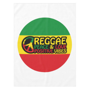 Reggae Music with positive quotes Tablecloth