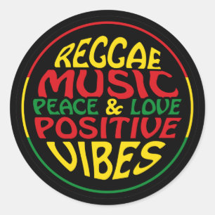 Reggae Music with positive sayings and quotes Classic Round Sticker