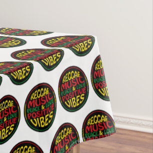 Reggae Music with positive sayings and quotes Tablecloth