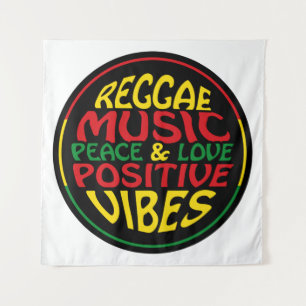 Reggae Music with positive sayings and quotes Tapestry