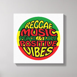 Reggae Music with positive sayings Canvas Print