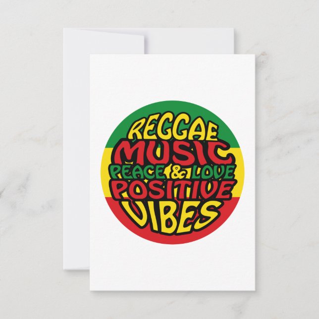 Reggae Music with positive sayings Card (Front)