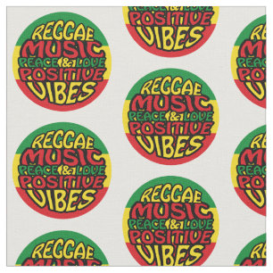 Reggae Music with positive sayings Fabric