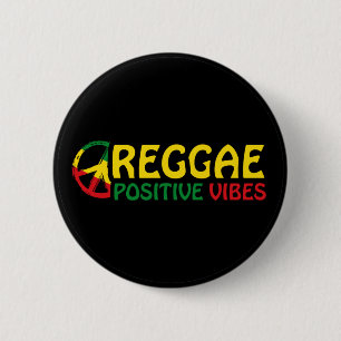 Reggae Music with positive vibes and reggae flag 6 Cm Round Badge