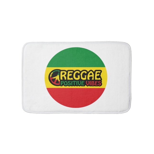 Reggae Music with positive vibes and reggae flag Bath Mat (Front)