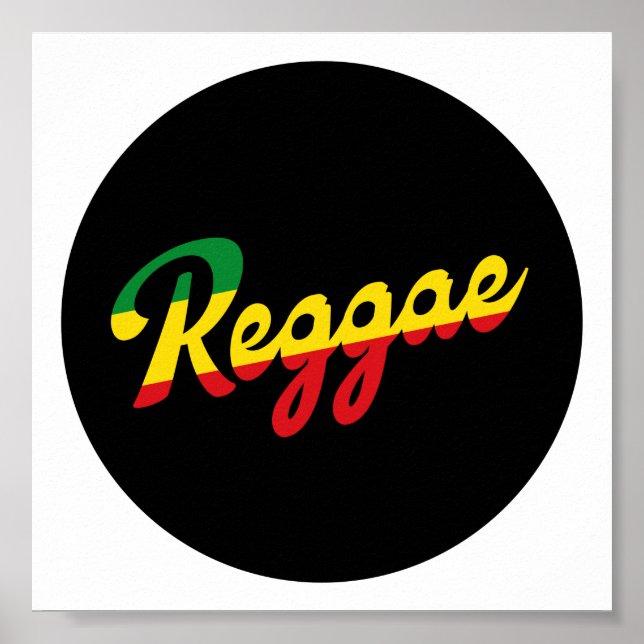 Reggae Music with rastafari flag of reggae Poster (Front)