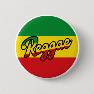 Reggae Music with reggae flag colors 6 Cm Round Badge